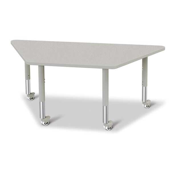 Berries Trapezoid Activity Tables, 30 in. x 60 in., Mobile, Freckled Gray/Gray/Gray